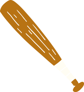 Bir insan tarafından çizilmiş bir beyzbol sopası karalaması.