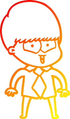 Bir insan tarafından çizilen mutlu bir çocuğun sıcak çizgi çizimi.