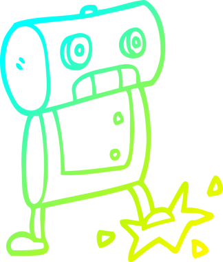 Bir insan tarafından çizilmiş soğuk gradyan robot çizimi