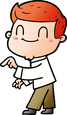 Bir insan tarafından çizilmiş çizgi film dostu bir adam.