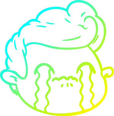 Bir insan tarafından çizilmiş ağlayan bir çizgi film karakteri çizimi