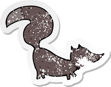 Bir insan tarafından çizilmiş küçük bir kurt yavrusunun gerilimli çıkartması.