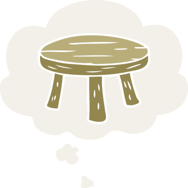 Düşünce baloncuğu olan küçük çizgi film taburesi insan tarafından çizilmiş.