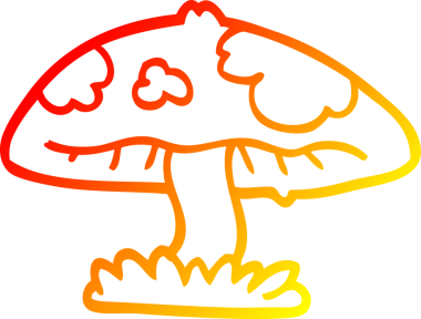 Bir insan tarafından çizilmiş bir mantarın sıcak gradyan çizimi