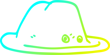 Bir insanın çizdiği çizgi film şapkasının soğuk gradyan çizgisi.