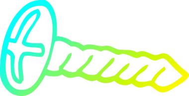 Bir insan tarafından çizilmiş metal bir vidanın soğuk eğim çizgisi.