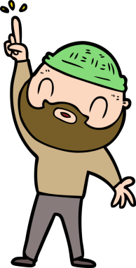 Bir insan tarafından çizilmiş sakallı bir adam.