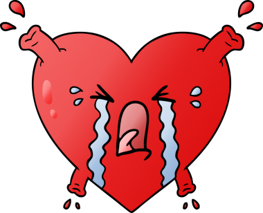 Bir insan tarafından çizilmiş karikatür kalp.