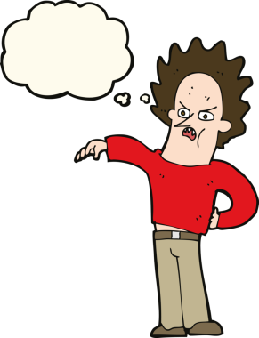 Düşünce baloncuğu bir insan tarafından çizilmiş yaramaz çocuk.