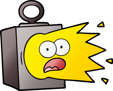 bir insan tarafından çizilmiş sanayi lambası.