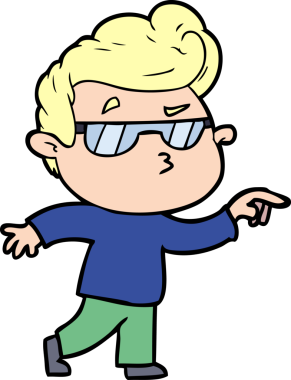 Bir insan tarafından çizilmiş havalı bir çizgi film.