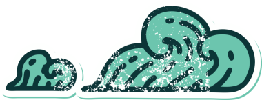 Bir insan tarafından çizilmiş bulutların sembolik depresif dövme şekli