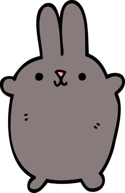 Bir insan tarafından çizilmiş çizgi film tavşanı