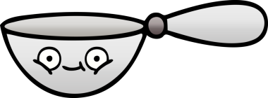 Bir insan tarafından çizilmiş bir kaşığın gölgelenmiş gölgesi.