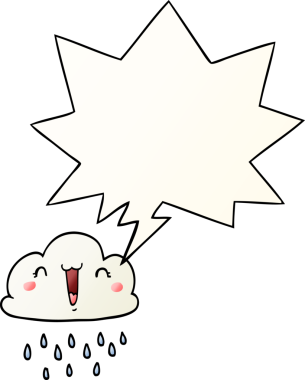 bir insan tarafından çizilmiş yumuşak eğimli konuşma baloncuklu çizgi film fırtına bulutu