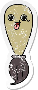 Bir insan tarafından çizilmiş karikatür fırçasının sıkıntılı çıkartması.