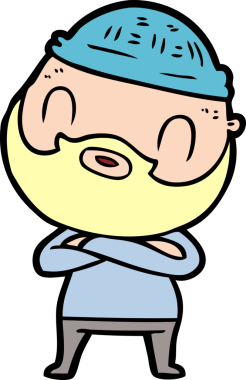 Bir insan tarafından çizilmiş sakallı bir adam.