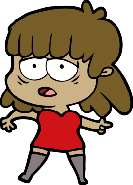 Bir insan tarafından çizilmiş yorgun bir kadın.