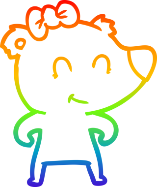 Bir insan tarafından çizilmiş dişi ayı çizgi filmi.