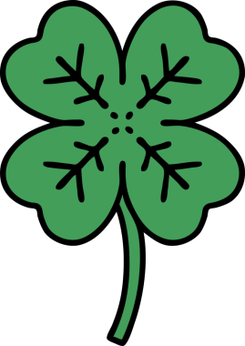 Bir insan tarafından çizilmiş 4 yapraklı yonca dövmesi.