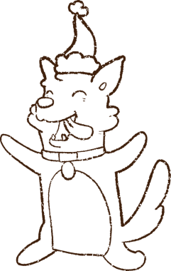 Bir insan tarafından çizilmiş Noel Köpeği Kömürü