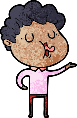 Bir insan tarafından çizilmiş çizgi film şarkıcısı.