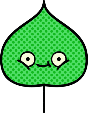 bir insan tarafından çizilmiş dışavurumsal yaprağın çizgi roman tarzı