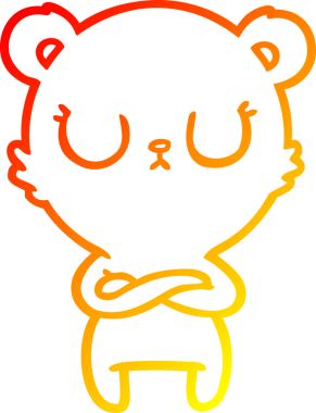 Bir insan tarafından çizilmiş barışçıl bir kutup ayısının sıcak çizgi çizimi