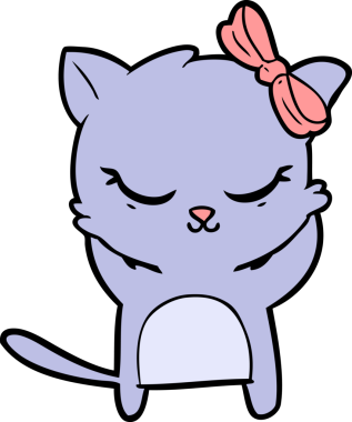 Bir insan tarafından çizilmiş sevimli çizgi film kedisi.