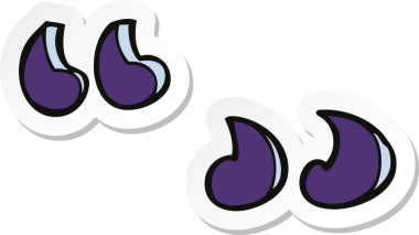 Bir insan tarafından çizilmiş karikatür tırnak işaretleri.