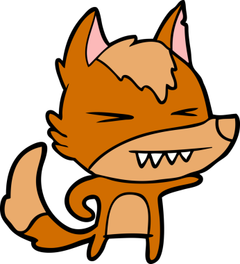 Bir insan tarafından çizilmiş tilki çizgi film karakteri