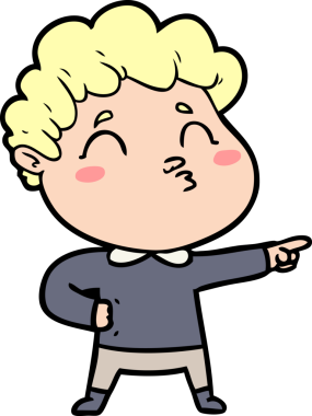 Çizgi film adamı somurtuyor Bir insan tarafından çizilmiş