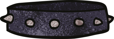 Bir insan tarafından çizilmiş karalama, çivili köpek tasması.