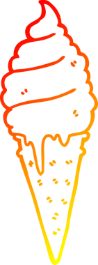 Bir insan tarafından çizilmiş çizgi film dondurmasının sıcak çizgi çizimi