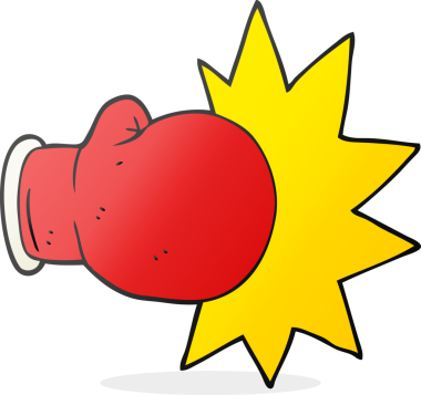 Bir insan tarafından çizilmiş serbest çizim boks eldiveni.