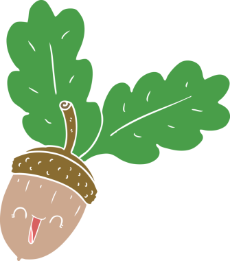 Bir insan tarafından çizilmiş düz renkli palamut.