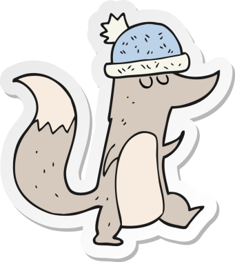 Bir insan tarafından çizilmiş küçük kurt şapkası.