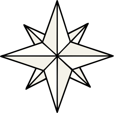 Bir insan tarafından çizilmiş geleneksel bir yıldız dövmesi.