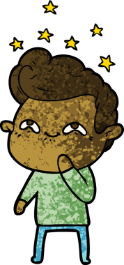 Bir insan tarafından çizilmiş heyecanlı bir çizgi film.