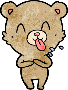 Bir insan tarafından çizilmiş kaba çizgi film ayısı.