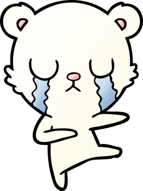 Bir insan tarafından çizilmiş ağlayan kutup ayısı çizgi filmi.