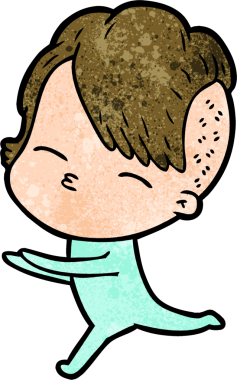 Bir insan tarafından çizilmiş tulumlu kız.