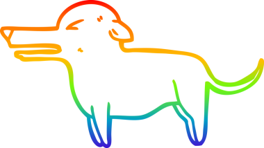 gökkuşağı gradyan çizimi bir insan tarafından çizilmiş bir çizgi köpek