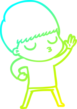 Bir çizgi film karakteri çizen soğuk gradyan bir çocuk bir insan tarafından çizilmiş.