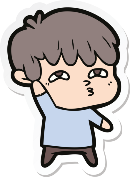 Bir insan tarafından çizilmiş garip bir adamın çıkartması.