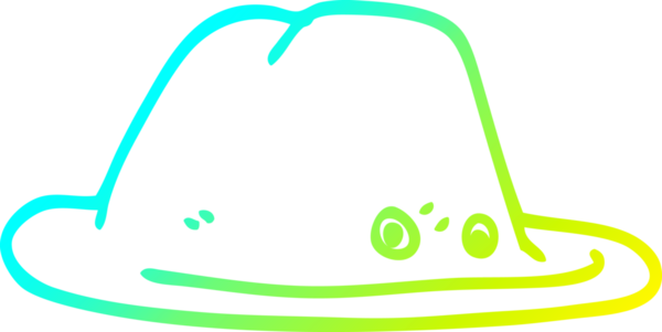 Bir insanın çizdiği çizgi film şapkasının soğuk gradyan çizgisi.