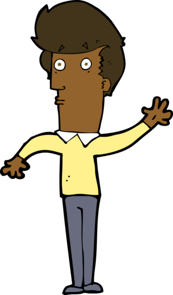 Çizgi filmdeki gergin adam bir insan tarafından çiziliyor.