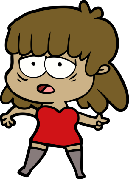 Bir insan tarafından çizilmiş yorgun bir kadın.