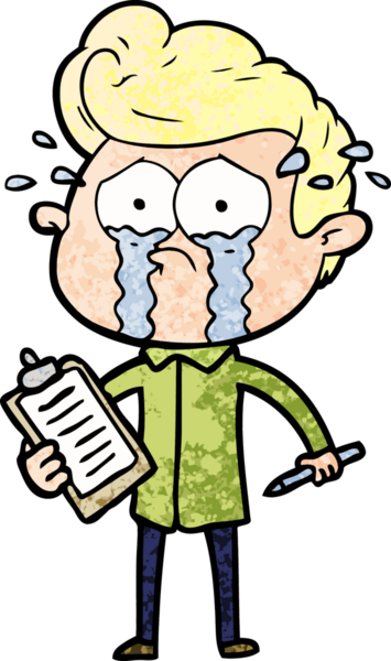 Bir insan tarafından çizilmiş ağlayan bir karikatür.