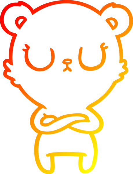 Bir insan tarafından çizilmiş barışçıl bir kutup ayısının sıcak çizgi çizimi